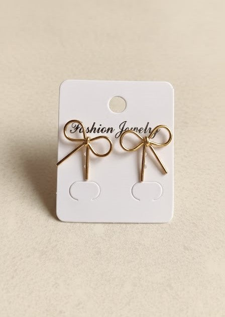 Gold-Tone Bow Earrings & Heart Necklace Gift Set